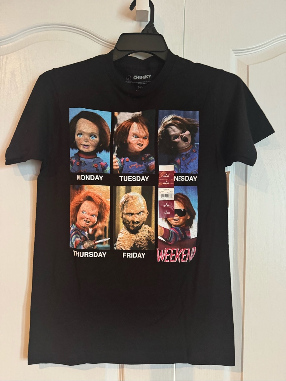 Chucky unisex Black Short Sleeve Graphic Tee - Weekday Faces